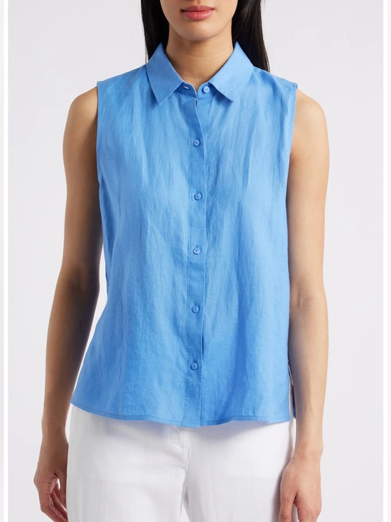 Eileen Fisher Tops - NWT Eileen Fisher Organic Handkerchief Linen Sleeveless Shirt